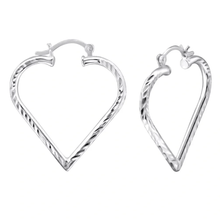 Load image into Gallery viewer, Womens Sterling Silver .925 Heart Earrings