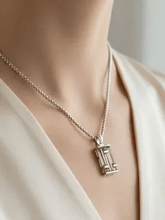 Load image into Gallery viewer, Womens Stainless Steel Titanium Silver Pendant Necklace Non Tarnish