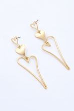 Load image into Gallery viewer, Womens Gold Heart Dangle Drop Lightweight‎ Earrings