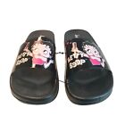 Betty Boop Slides Womens Size 7 Sandals Black Comfort Beach Shoes