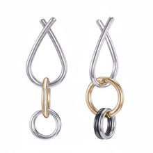 Load image into Gallery viewer, Womens‎ Silver Interlocking Hoop Earrings