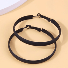 Load image into Gallery viewer, Black Metal Hoop Earrings