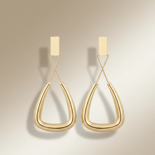 Load image into Gallery viewer, Womens Gold Tone Dangle Teardrop Earrings 4inches