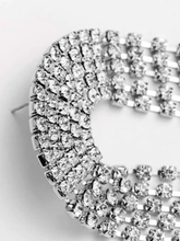 Load image into Gallery viewer, Womens Silver Crystal Studded Chandelier‎ Earrings