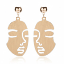 Load image into Gallery viewer, Womens Gold Tone Face Earrings‎