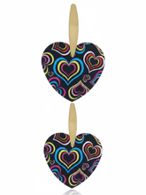 Load image into Gallery viewer, Womens Multi Colored Heart Earrings with Gold Post Stem