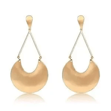 Load image into Gallery viewer, Womens Gold Teardrop‎ Metal 4" Earrings