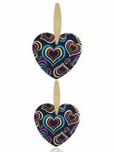 Load image into Gallery viewer, Womens Multi Colored Heart Earrings with Gold Post Stem