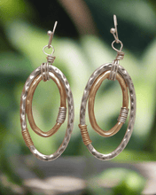 Load image into Gallery viewer, Silver Hoop Oval Earrings