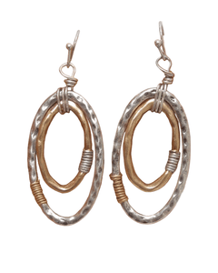 Silver Hoop Oval Earrings