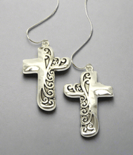 Load image into Gallery viewer, Earrings Womens Silver Tone Cross Earring Fashion Jewelry