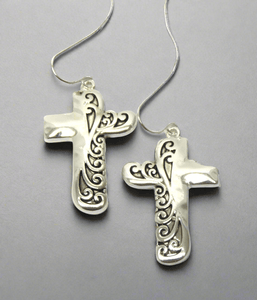 Earrings Womens Silver Tone Cross Earring Fashion Jewelry