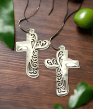 Load image into Gallery viewer, Earrings Womens Silver Tone Cross Earring Fashion Jewelry