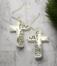 Load image into Gallery viewer, Earrings Womens Silver Tone Cross Earring Fashion Jewelry
