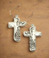 Load image into Gallery viewer, Earrings Womens Silver Tone Cross Earring Fashion Jewelry