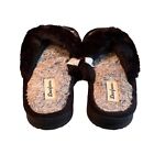 Load image into Gallery viewer, Dearfoams Slippers Womens Size 7/8 Flip Flops Black Gray Indoor Outdoor Shoes
