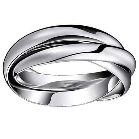 Titanium/Steel Interlocking Band Ring