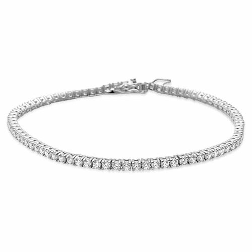 Womens Sterling Silver .925 Paved Zirconia Tennis Bracelet