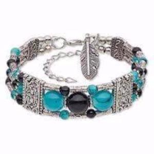 Antique Silver-Plated Steel 3 Strand Bracelet