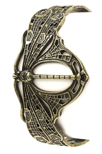 Antique Worn Gold Dragonfly Cuff Bracelet
