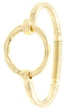 Load image into Gallery viewer, Hammered Worn Silver Metal Ring Hook Bangle Bracelet - 2 Colors