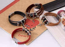 Load image into Gallery viewer, Leather 3 Strand Magnetic Bracelet - 4 Colors