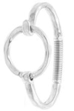 Load image into Gallery viewer, Hammered Worn Silver Metal Ring Hook Bangle Bracelet - 2 Colors
