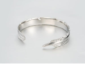 Womens Silver Leaf Design Adjustable Cuff Bracelet