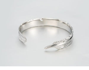 Silver Leaf Design Adjustable Cuff Bracelet