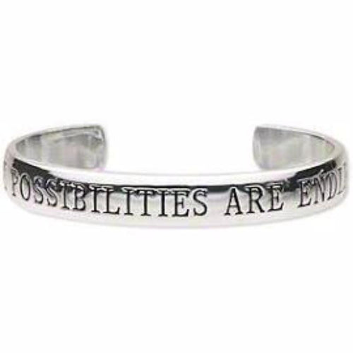 Womens Silver Plated Stainless Steel Cuff Bracelet