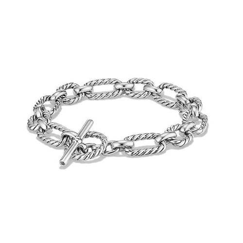 Silver Chain Link Toggle Chunky Bracelet - 2 Colors