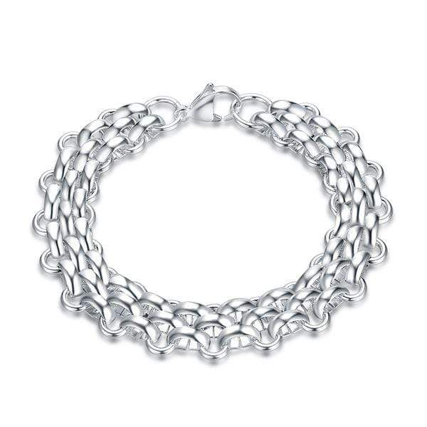Stainless Steel Chain Silver Bracelet Unisex Adults