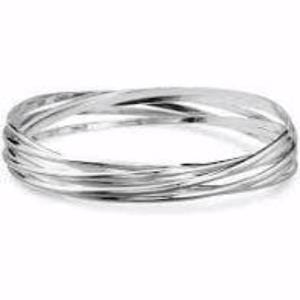 Womens Stainless Steel Interlocking Bangles