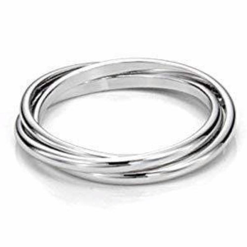 Sterling Silver .925 3 Interlocking Bangle Bracelet