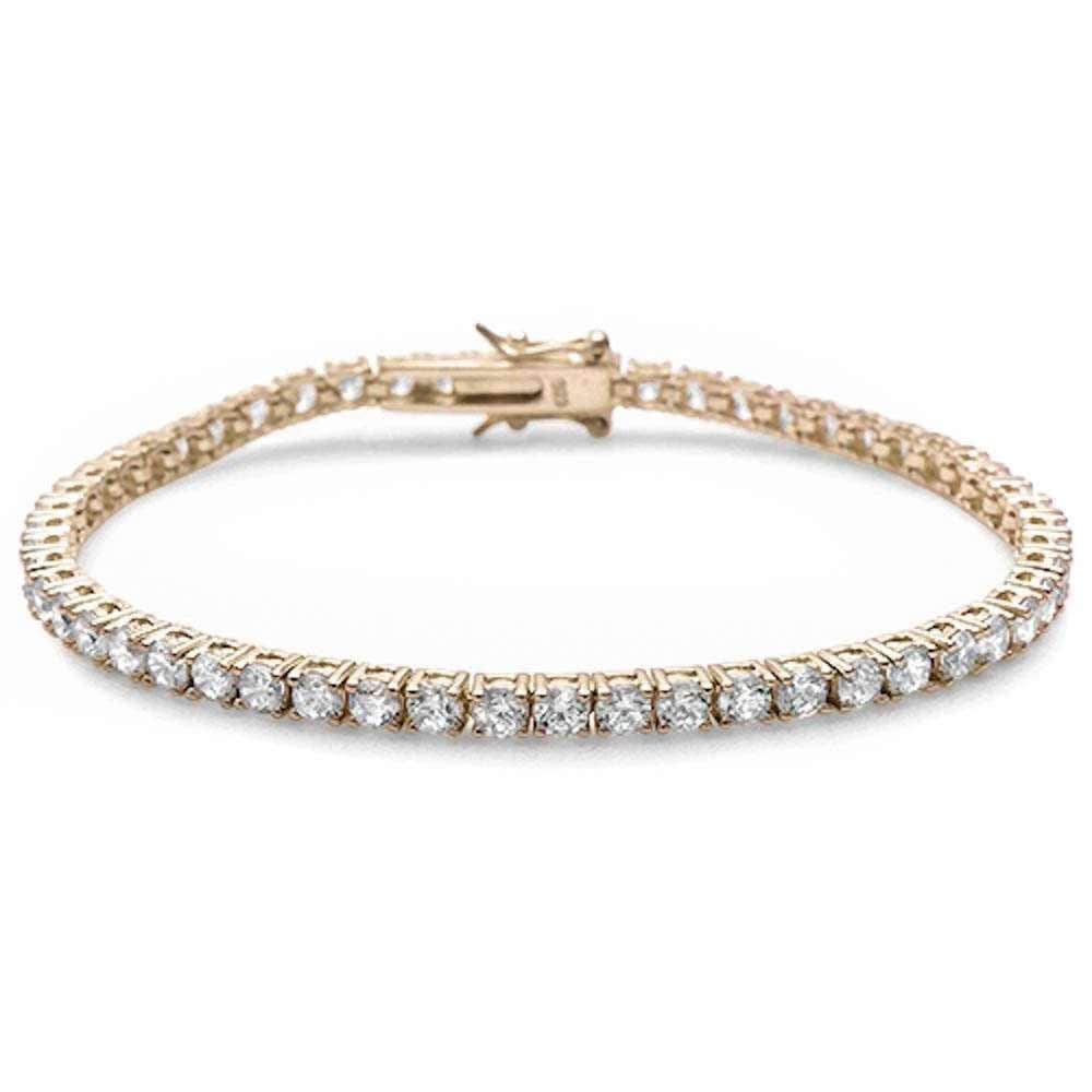 Sterling Silver .925 4mm Zirconia Gold Plated Tennis Bracelet