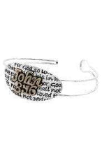 Load image into Gallery viewer, Worn Gold &amp; Silver Scripture &quot;John 3:16&quot; Bangle Bracelet