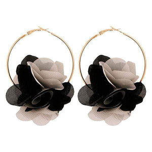 Earrings Womens Gold Flower Bud Hoop Statement Earrings Jewelry