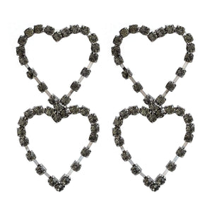Earrings Womens Double Heart Rhinestone Earrings