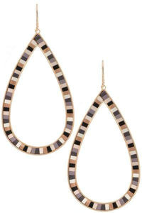 Womens Teardrop Colorful Hoop Earrings