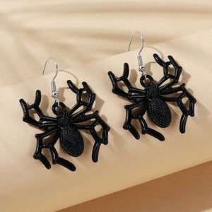 Etta'J Jewelry Earrings Black Spider Drop Dangle Earrings Fashion Jewelry