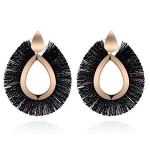 Womens Fringe Earrings Lightweight Dangle Teardrop Cotton Tassel Earrings
