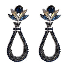 Load image into Gallery viewer, Earrings Womens Teardrop Flower Rhinestone Earrings Jewelry