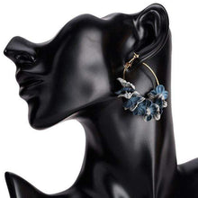 Load image into Gallery viewer, Earrings Womens Flower Hoop Earrings Jewelry