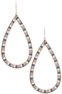 Womens Teardrop Colorful Hoop Earrings