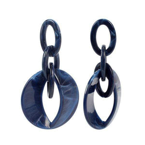 Womens Interlocking Acrylic Hoop Earrings