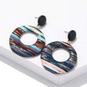 Earrings Womens Multi-Color Fabric Hoop Fashion Earrings Jewelry