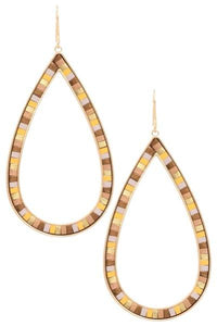 Womens Teardrop Colorful Hoop Earrings