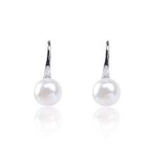 Load image into Gallery viewer, Womens Silver Plated Freshwater Cultured Pearl Button Earrings