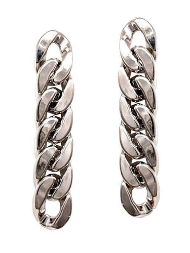 Womens Silver Tone Chain Link Earrings