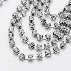 Earrings Womens Silver Crystal Studded Chandelier Earrings
